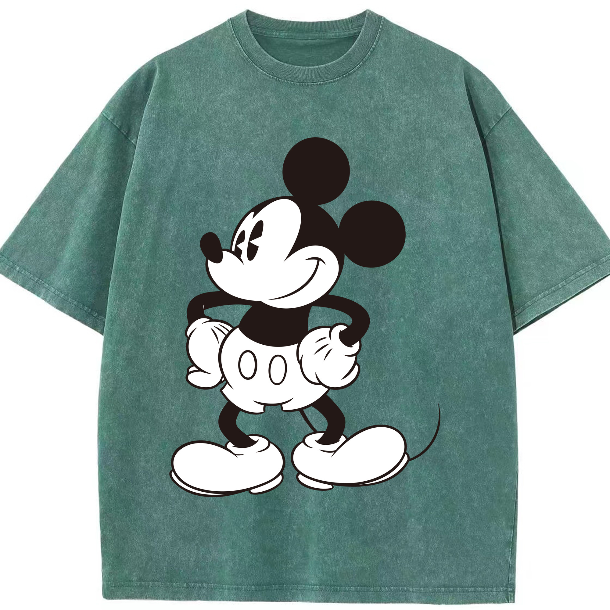 （画像用） ミッキーマウス Mickey Mouse 綿100% ヴィンテージ風 半袖Tシャツ（フロントプリント）